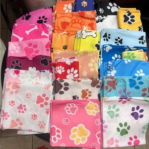 Colorful Paw Print Bandanas